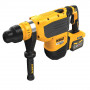 Перфоратор акумуляторний безщітковий DeWALT, SDS MAX, 54 В XR FLEXVOLT 3 А/год, 2 режими, 13.3 Дж, 177-355 об/хв, 1350-2705 уд/хв, 2 акумулятори, зарядний пристрій, валіза, вага 8.5 кг