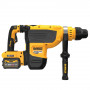 Перфоратор акумуляторний безщітковий DeWALT, SDS MAX, 54 В XR FLEXVOLT 3 А/год, 2 режими, 13.3 Дж, 177-355 об/хв, 1350-2705 уд/хв, 2 акумулятори, зарядний пристрій, валіза, вага 8.5 кг