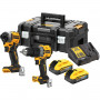Набір з двох інструментів безщіткових DeWALT, 18 В XR Li-ion 5 А/год, вага 10 кг, 2 акумулятори PowerStack 5 А/год, зарядний пристрій, TSTAK + DCG405N