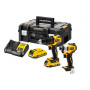 Набір з двох інструментів безщіткових DeWALT, 18 В XR Li-ion, 2 А/год, вага 5.9 кг, валіза, 2 акумулятори і зарядний пристрій