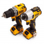 Набір з двох інструментів безщіткових DeWALT, 12 В XR Li-ion, 3 А/год, вага 5.1 кг, валіза, 2 акумулятори і зарядний пристрій