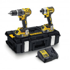 Набір з двох інструментів безщіткових DeWALT, 18 В XR Li-ion, 5 А/год, вага 8.29 кг, валіза, 2 акумулятори і зарядний пристрій