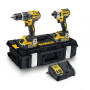 Набір з двох інструментів безщіткових DeWALT, 18 В XR Li-ion, 5 А/год, вага 8.29 кг, валіза, 2 акумулятори і зарядний пристрій