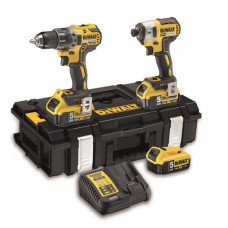 Набір з двох інструментів безщіткових DeWALT, 18 В XR Li-ion, 5 А/год, вага 8.29 кг, валіза, 3 акумулятори і зарядний пристрій