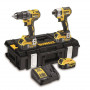 Набір з двох інструментів безщіткових DeWALT, 18 В XR Li-ion, 5 А/год, вага 8.29 кг, валіза, 3 акумулятори і зарядний пристрій