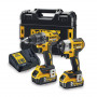 Набір з двох інструментів безщіткових DeWALT, 18 В XR Li-ion, 5 А/год, вага 6.61 кг, валіза, 2 акумулятори і зарядний пристрій