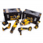 Набір з шести інструментів безщіткових DeWALT, 18 В XR Li-ion, 5 А/год, вага 23.82 кг, валіза, 3 акумулятори і зарядний пристрій
