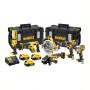 Набір з шести інструментів безщіткових DeWALT, 18 В XR Li-ion, 5 А/год, вага 23.82 кг, валіза, 3 акумулятори і зарядний пристрій