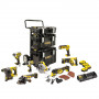 Набір з восьми інструментів безщіткових DeWALT, 18 В XR Li-ion, 5 А/год, вага 50.20 кг, ліхтар, 4 акумулятори і зарядний пристрій