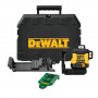 Рівень лазерний лінійний DeWALT, 18 В XR Li-ion, зелений промінь, промені 3 х 360°, вага комплекту 2.9 кг, без акумулятора і зарядного пристрою, кронштейн для настінного монтажу, кейс