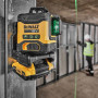 Рівень лазерний лінійний DeWALT, 18 В XR Li-ion, зелений промінь, промені 3 х 360°, вага комплекту 2.9 кг, без акумулятора і зарядного пристрою, кронштейн для настінного монтажу, кейс