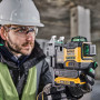 Рівень лазерний лінійний DeWALT, 18 В XR Li-ion, зелений промінь, промені 3 х 360°, вага комплекту 2.9 кг, без акумулятора і зарядного пристрою, кронштейн для настінного монтажу, кейс