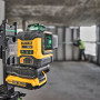 Рівень лазерний лінійний DeWALT, 18 В XR Li-ion, зелений промінь, промені 3 х 360°, вага комплекту 2.9 кг, без акумулятора і зарядного пристрою, кронштейн для настінного монтажу, кейс