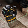 Рівень лазерний лінійний DeWALT, 18 В XR Li-ion, зелений промінь, промені 3 х 360°, вага комплекту 2.9 кг, без акумулятора і зарядного пристрою, кронштейн для настінного монтажу, кейс