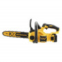 Пила ланцюгова акумуляторна безщіткова DeWALT, 18 В, 5 А/год, шина 30 см, ланцюг OREGON 3/8, 1 акумулятор і зарядний пристрій, автоматична подача мастила