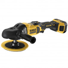 Полірувальна машина акумуляторна DeWALT, 18 В XR Li-ion, безщіткова, 800 - 2200 об/хв, вага 1.9 кг, 2 акумулятора 5 А/год, зарядний пристрій