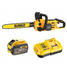 Пилка ланцюгова акумуляторна безщіткова DeWALT, 54 В XR FLEXVOLT, шина 45 см, ланцюг OREGON 3/8, 1.3 мм, автоматична подача масла, один акумулятор DCB547, зарядний пристрій DCB118, пластиковий кейс, 5 кг
