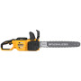 Пилка ланцюгова акумуляторна безщіткова DeWALT, 54 В XR FLEXVOLT, шина 50 см, ланцюг OREGON 3/8, 1.3 мм, автоматична подача масла, один акумулятор DCB547, зарядний пристрій DCB118, пластиковий кейс, 5.7 кг