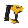 Пістолет цвяхозабивний акумуляторний DeWALT, 18 В XR Li-ion, безщітковий, діаметр / довжина цвяха 1.25 / 54 мм, вага 2.4 кг, 2 акумулятори 2 А/год, зарядний пристрій, валіза