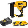 Пістолет цвяхозабивний акумуляторний DeWALT, 18 В XR Li-ion, безщітковий, діаметр / довжина цвяха 1.25 / 54 мм, вага 2.4 кг, 2 акумулятори 2 А/год, зарядний пристрій, валіза