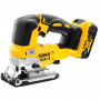 Пила лобзикова акумуляторна DeWALT, 18 В XR Li-ion, безщіткова, 1000 - 3200 ход/хв, максимальна глибина пропилу (дерево) - 135 мм, вага 2.1 кг, 2 акумулятора 5 Аг і зарядний пристрій, валіза TSTAK