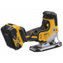 Пила лобзикова DeWALT, 18 В XR Li-ion, безщіткова, 1000 - 3200 ход/хв, максимальна глибина пропилу (дерево) - 135 мм, вага 2.0 кг, 2 акумулятори 5 А/год, ЗП, TSTAK