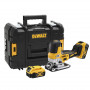 Пила лобзикова DeWALT, 18 В XR Li-ion, безщіткова, 1000 - 3200 ход/хв, максимальна глибина пропилу (дерево) - 135 мм, вага 2.0 кг, 2 акумулятори 5 А/год, ЗП, TSTAK