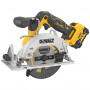 Пила дискова акумуляторна DeWALT, 12В XR Li-ion, безщіткова, 5 А/год, діаметр диска 140 х 20 мм, 3600 об/хв, вага 2.2 кг, 2 акумулятори, зарядний пристрій, валіза TSTAK