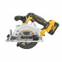 Пила дискова акумуляторна DeWALT, 12В XR Li-ion, безщіткова, 5 А/год, діаметр диска 140 х 20 мм, 3600 об/хв, вага 2.2 кг, 2 акумулятори, зарядний пристрій, валіза TSTAK