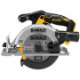 Пила дискова акумуляторна DeWALT, 18 В XR Li-ion, безщіткова, діаметр диска 165 х 20 мм, 4950 об/хв, вага 2.2 кг, без акумуляторів і зарядного пристрою