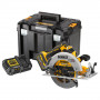 Пила дискова акумуляторна DeWALT, 18 В XR Li-ion FLEXVOLT ADVANTAGE, безщіткова, 6 А/год, діаметр диска 190 х 30 мм, 5500 об/хв, вага 3.7 кг, 1 акумулятор, зарядний пристрій, TSTAK