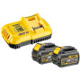 Пила торцювальна акумуляторна DeWALT, 54 В XR FLEXVOLT Li-ion, діаметр диска 216 х 30 мм, 6300 об/хв, XPS, вага 15 кг, 2 акумулятори 6 А/год, в картонній коробці