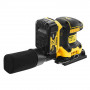 Шліфмашина вібраційна DeWALT, 18 В XR Li-ion, 8000-13500 об/хв, 115х108 мм, амплітуда 1.6 мм, вага 1 кг, валіза, зарядний пристрій, 2 акумулятора