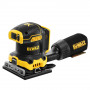 Шліфмашина вібраційна DeWALT, 18 В XR Li-ion, 8000-13500 об/хв, 115х108 мм, амплітуда 1.6 мм, вага 1 кг, валіза, зарядний пристрій, 2 акумулятора
