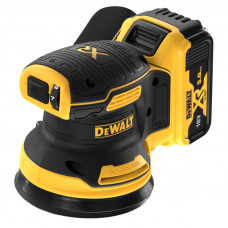 Шліфмашина ексцентрикова DeWALT, 18 В XR Li-ion, 8000-12000 об/хв, 125 мм, вага 1.55 кг, 2 акумулятори, ЗП, валіза