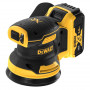 Шліфмашина ексцентрикова DeWALT, 18 В XR Li-ion, 8000-12000 об/хв, 125 мм, вага 1.55 кг, 2 акумулятори, ЗП, валіза