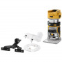 Фрезер окантовочний акумуляторний DeWALT, 18 В XR Li-ion, безщітковий, 16000 - 25500 об/хв, цанга 6-8 мм, максимальний діаметр фрези - 30 мм, 1.54 кг, без акумуляторів і ЗП