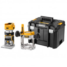 Фрезер акумуляторний DeWALT, 18 В XR Li-ion, безщітковий, 16000-25500 об/хв, цанга 6 - 8 мм, максимальний діаметр фрези - 30 мм, 2.4 кг, 2 платформи, без акумуляторів і ЗП, TSTAK