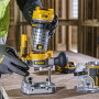 Фрезер акумуляторний DeWALT, 18 В XR Li-ion, безщітковий, 16000-25500 об/хв, цанга 6-8 мм, максимальний діаметр фрези - 30 мм, 3.02 кг, 2 платформи, 2 акумулятори 5 А/год, ЗП, TSTAK