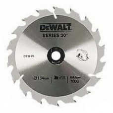 Диск пилковий DeWALT, EXTREME WORKSHOP, розмір 165 х 20 мм, кількість зубів 18, кут заточування 18 градусів, геометрія зуба FT