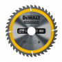 Диск пилковий DeWALT, СONSTRUCTION, розмір 190 х 30 мм, кількість зубів 40, геометрія зубів ATB, кут заточування градусів 10, максимальне число оборотів 7000 об/хв,