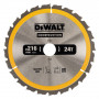 Диск пилковий DeWALT CONSTRUCTION, розмір 216 х 30 мм, кількість зубів 24, геометрія зуба ATB, кут заточування -5 градусів