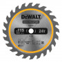Диск пилковий DeWALT, універсальний, розмір 115 х 9.5 мм, кількість зубів 24z, геометрія зуба TCT, 5000 об/хв