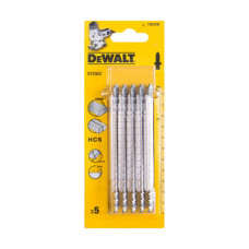 Полотно пильне DeWALT для деревини, фігурне розпилювання, загальна довжина 116 мм, робоча довжина 87 мм, відстань між зубами 3 мм, матеріал застосування - м'яка деревина, фанера і ДВП, макс. глибина пропилу 65 мм, дл