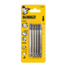 Полотно пильне DeWALT для деревини, загальна довжина 100 мм, робоча довжина 73 мм, відстань між зубами 2.5 мм, матеріал застосування - деревина, фанера, ДВП і ламінат, макс. глибина пропилу 40 мм, для лобзикових пил,