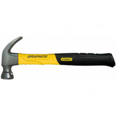 Молоток STANLEY "Graphite Curve Claw", вага голівки 450 г, з загнутим цвяходером, довжина ручки 350 мм.