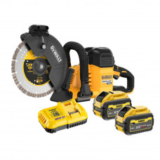 Пила відрізна акумуляторна DeWALT, 54В XR FLEXVOLT Li-Ion, безщіткова, діаметр диска 230х22.2 мм, вага 5.7 кг, 2 акумулятора 3 Аг і зарядний пристрій
