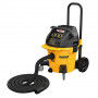 Пилосос мережевий промисловий DeWALT, 1400 Вт, довжина шланга 4.6 м, об'єм пилозбірника 38 л / з рідиною 18.4 л., для пилу класу "М", вага 15 кг