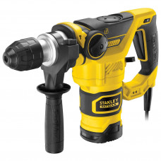 Перфоратор мережевий STANLEY FatMax, SDS-Plus, 1250 Вт, 3,5 Дж, 0-850 об/хв, 0-4100 уд/хв, змінний патрон 1-13 мм, 2-а бура (8*110 мм, 10*110 мм), зубило 14*250 мм, валіза, вага 5,40 кг