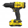 Дриль-шурупокрут STANLEY FatMax,двошвидкісний, безударний, Li-lon 20V MAX,18В, 1,5 Ач, 50 Нм, 0-350 / 1500 об/хв, патрон 1-13 мм швидкозатискний, вага 1.8 кг, 2 акумулятора - 1,5 Ач та зарядний пристрый 1,25 А, пласт